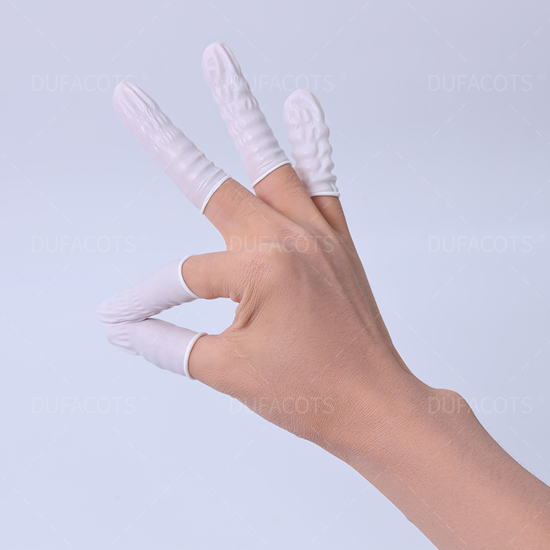 白色卷口丁腈手（shǒu）指套
